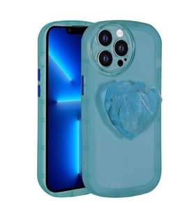 Uyumlu Model Apple iPhone 13 Pro Max Kılıf Diamond Pop Soketli Renkli Kapak (Mavi)