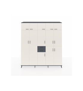 Hyperion Dolap 10 Raflı 2 Çekmeceli 3 Askılı 220x44x243 Antrasit-Aytaşı/Antrasit