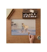Karda Koşan Beyaz At Tasarımı 240 parça Ahşap Puzzle Ahşap Kutuda MP06651