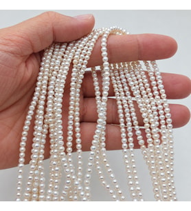 İnci Dizi Beyaz 3,5*3mm – Doğal Doku Royal Seri (63352)