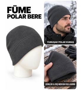 Unisex Polar Bere, Kadın ve Erkek Uyumlu, Kışlık Yumuşak Polar Bere