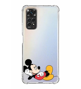 Xiaomi Redmi Note 11 Kamera ve Köşe Korumalı  Antishock Kapak Mickey Mouse Tasarımlı Şeffaf Kılıf