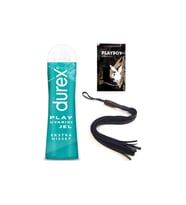 Durex Play Ekstra Hisset Bay Bayan Uyarıcılı Jel 50 ml + Siyah Püsküllü Deri Kırbaç + Hediye