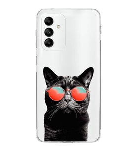 PrintiFy Samsung Galaxy M23 ile Uyumlu 1mm Slim Fit Kedi 3 050d Baskılı Şeffaf  Kılıf