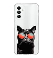 PrintiFy Samsung Galaxy M23 ile Uyumlu 1mm Slim Fit Kedi 3 050d Baskılı Şeffaf  Kılıf