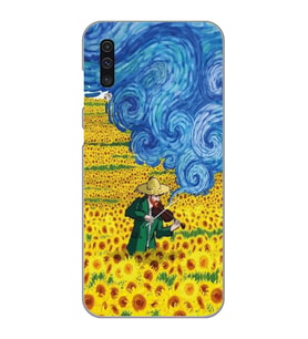 Samsung Galaxy A70 Uyumlu Vincent Van Gogh Tasarımlı Şeffaf Telefon Kılıfı