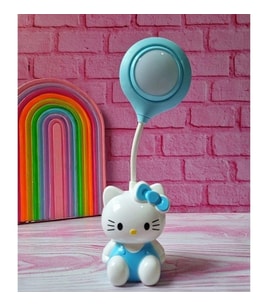 Sanrio Hello Kitty Tasarımlı Şarzlı Çocuk Odası Masa Lambası (Mavi)