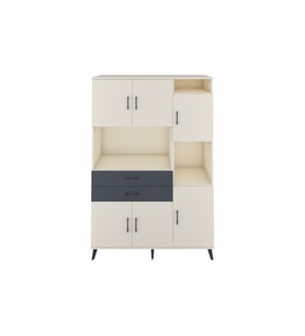 Hyperion Dolap 9 Raflı 2 Çekmeceli 6 Kapaklı 132x44x195 Aytaşı-Aytaşı/Antrasit