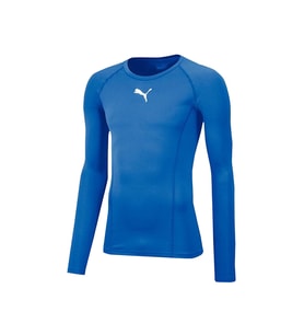Puma Liga Baselayer Tee Ls Erkek Futbol Uzun Kollu Antrenman Üstü 65592002 Mavi
