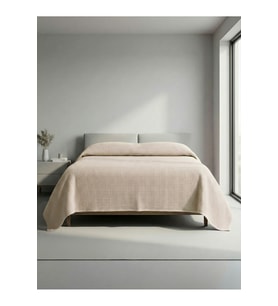 Sofline Premium %100 Pamuk Çift Kişilik Yazlık Pike, Yatak Örtüsü,terletmez Kumaş(PUDRA RENK) (240X200CM)