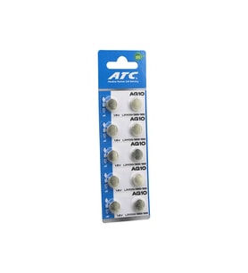 ATC ALKALİNE BUTTON BATTERY AG10 LR-1130/389/189 DÜĞME PİL ALKALİN 1.5V 10LU KART (5680)
