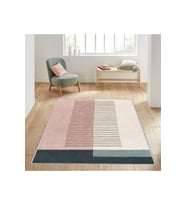 Rovigo Home Dijital Baskı Yıkanabilir Kaymaz Taban Salon Halısı RVG1029 80x150 cm (Pembe)