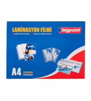 Bigpoint Laminasyon Filmi A4 100 Mikron 100'lü Kutu