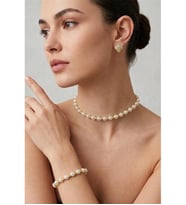 İNCİLİ TAŞLI CHOKER KOLYE BİLEKLİK KÜPE SET