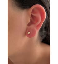 14 Ayar Altın Sarı Işıltılı Top Küpe Küçük