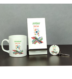 Grafiker Üçlü Set (Kupa + Telefon Standı + Anahtarlık) 002