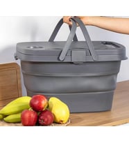 Hobby Life Magic Silikonlu Katlanabilir Kamp,Piknik Sepeti- 21 Litre (Tatlı Gri)