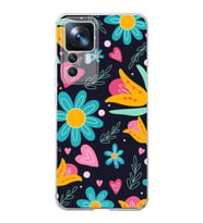 PrintiFy Xiaomi Mi 12T ile Uyumlu 1mm Slim Fit Retro Colors 1 Baskılı Şeffaf  Kılıf