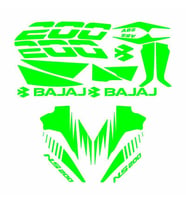 Bajaj Pulsar Ns200 Uyumlu Yeşil Sticker Set