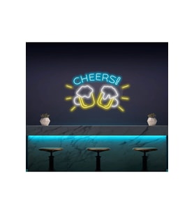 CHEERS! Yazılı ve Şekilli Neon Tabela