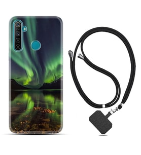 Realme 5i 5 Pro 6i 7 Pro 8 Kılıf Boyun Askılı Silikon Kuzey Işıkları 1327