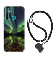 Realme 5i 5 Pro 6i 7 Pro 8 Kılıf Boyun Askılı Silikon Kuzey Işıkları 1327