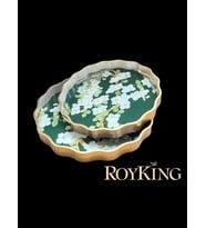 Royking Bahardalı 2 Li  Yuvarlak Tepsi 34x4cm - 39x4cm FX 032