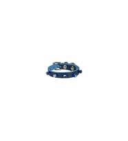 Cattie Gerçek Deriden El Yapımı Boncuklu Kedi Boyun Tasması 1x14-18cm - Royal Blue