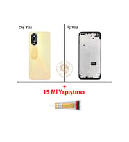 Oppo A38 Sarı Uyumlu Orta Kasa + B7000 Yapıştırıcı Full Kasa Kapak Gövde Housing