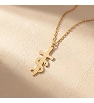 Kişiye Özel 925 Ayar Gümüş Tasarım Yılan Kılıç Model Kolye (Gold)