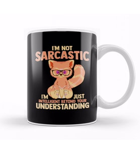 I m Not Sarcastic Just Intelligent Cute Red Panda Kupa Bardak Porselen