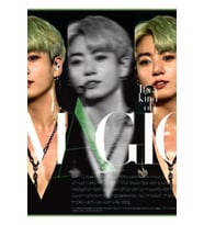 Jungkook Yeşil Saç Dergi Kapağı Tablo Ahşap Poster Dekoratif Kod1019
