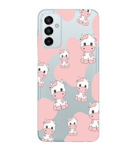 Samsung Galaxy M13 Uyumlu İnek Desenli Şeffaf Telefon Kılıfı
