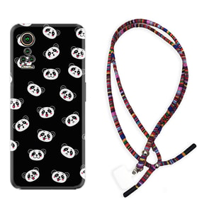 General Mobile GM 21 Pro GM 22 Pro Plus Kılıf Boyun Asklı Rasta Silikon Panda Suratları 1773
