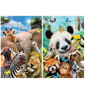Prime 3D Afrika Hayvanları ve Hayvanlar Alemi Selfie İkili Puzzle