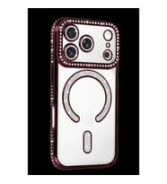 Newface İphone 18 Pro Joke Simli Magneticsafe Kılıf - Bordo
