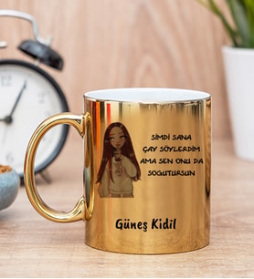 Kişiye Özel Sen Onu da Soğutursun Esprili Gold Kupa Bardak