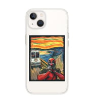 Iphone 14 Plus Uyumlu Deadpool Çığlık Tasarımlı Şeffaf Telefon Kılıfı