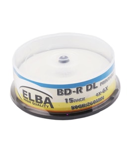 Elba Blu-Ray BD-R 6X 50GB 15Lİ Cake Box Prıntable