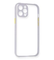 iPhone 12 Kılıf Miami Şeffaf Silikon - Lila