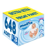 Molfix Bebek Bezi Beden:3 (4-9Kg) Midi 648 Adet Ekstra Ultra Fırsat Pk