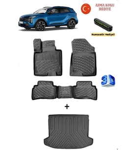 Kia Sportage 2022 Sonrası Uyumlu 3D Havuzlu Paspas ve 3D Bagaj Havuzu Seti (SES SİSTEMSİZ) ASMA KOKU VE NUMARATÖR HEDİYELİ