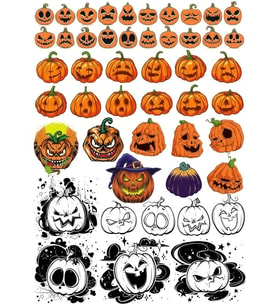 Balkabakları Sticker Set 3 34 Parça Telefon, Tablet, Defter, Laptop Sticker