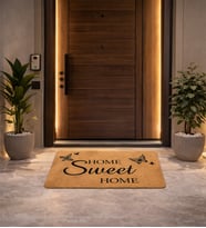 Esnature Evim Evim Güzel Evim Home Sweet Home Kahverengi Kapı Önü Paspası 45x70 Cm