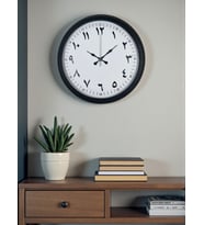 Siyah Arapça Rakamlı 40 Cm Metal Duvar Saati