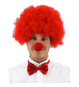 Kırmızı Renk Kıvırcık Afro Palyaço Seti