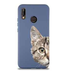 Xiaomi Redmi Note 7  Uyumlu Lansman Kılıf Catface Tasarımlı İçi Kadife Kapak-Petrol Mavisi (Şeffaf)