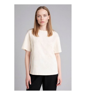 Defacto 26Y801003095 Ekru Kadın T-Shirt G9263AX/ER105