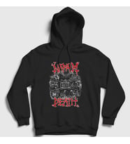 Presmono Unisex Siyah Napalm Death Kapüşonlu Sweatshirt 384892tt