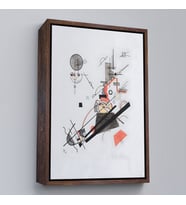 Çerçeveli Vasily Kandinsky - Mutlu Yükseliş Tablosu (Kahverengi)